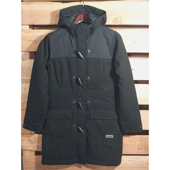 Merrell Opti-Warm Womens Medium Duffle Toggle Coat Black Select Dry Waterproof - Picture 1 of 16